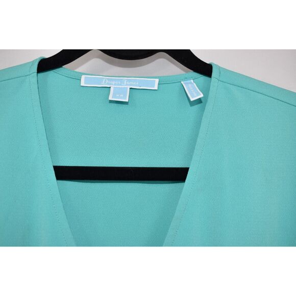 Draper James Short Flutter Sleeve Smocked Waist V Neck Maxi Dress Mint XSmall - Picture 5 of 9